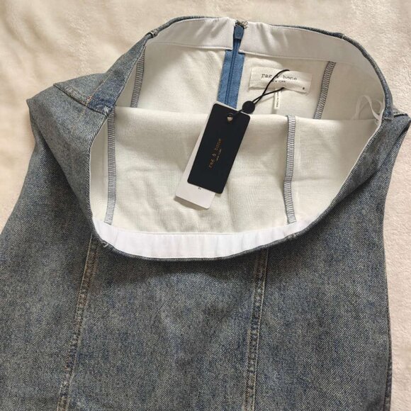 NWT rag & bone Jasmine Strapless Denim Midi Dress - Picture 8 of 8